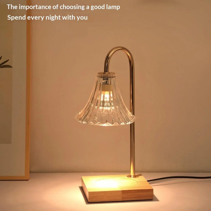 Retro Table Lamp for Aroma Wax Melting with Timer Dimmable Candle Warmer Lamp, EU Plug - Style A - 2