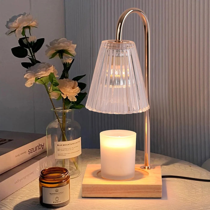 Retro Table Lamp for Aroma Wax Melting with Timer Dimmable Candle Warmer Lamp, EU Plug - Style A - 3