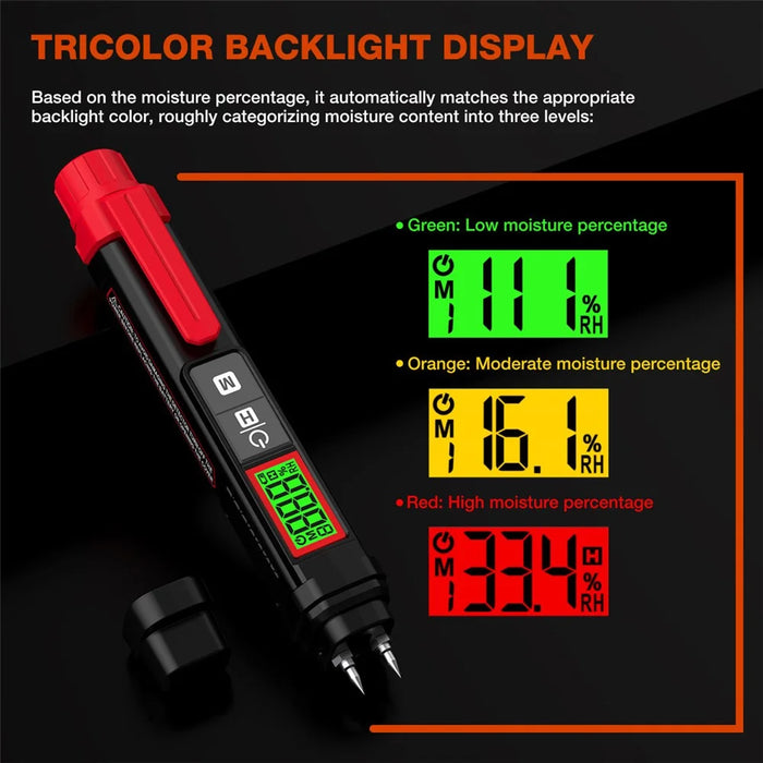 HABOTEST HT67 Wood Moisture Meter Digital Humidity Detector for Wood Wall Cement Materials - 6