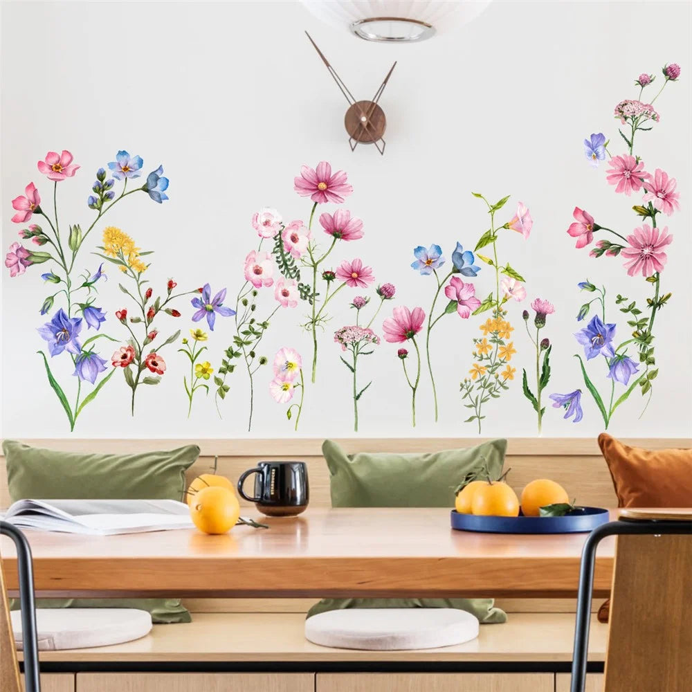 DZY187 2Pcs / Set Flower Plant Wall Decor Sticker Living Room Kindergarten Decal Wallpaper (No EN71 Certification) - 1