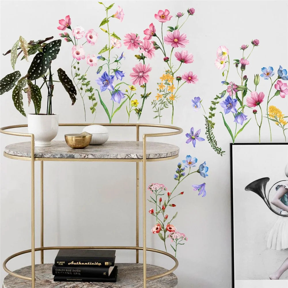 DZY187 2Pcs / Set Flower Plant Wall Decor Sticker Living Room Kindergarten Decal Wallpaper (No EN71 Certification) - 4