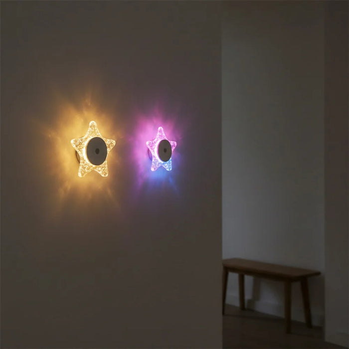 Star-shaped Night Light Motion Sensor Magnetic Base 3 Color Adjustable Ambient Wall Light - 2