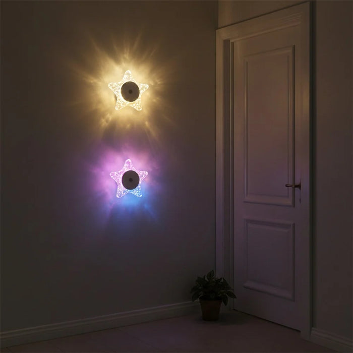 Star-shaped Night Light Motion Sensor Magnetic Base 3 Color Adjustable Ambient Wall Light - 4
