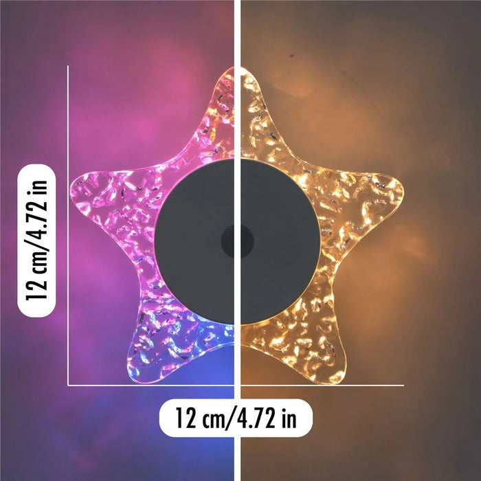 Star-shaped Night Light Motion Sensor Magnetic Base 3 Color Adjustable Ambient Wall Light - 7