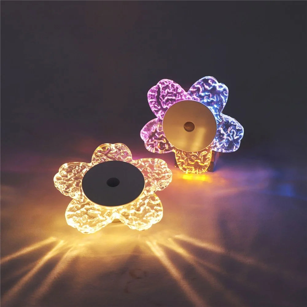 Cherry Blossom Shaped Night Light Motion Sensor Magnetic Base 3 Color Adjustable Ambient Wall Light - 1