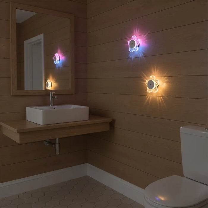 Cherry Blossom Shaped Night Light Motion Sensor Magnetic Base 3 Color Adjustable Ambient Wall Light - 3