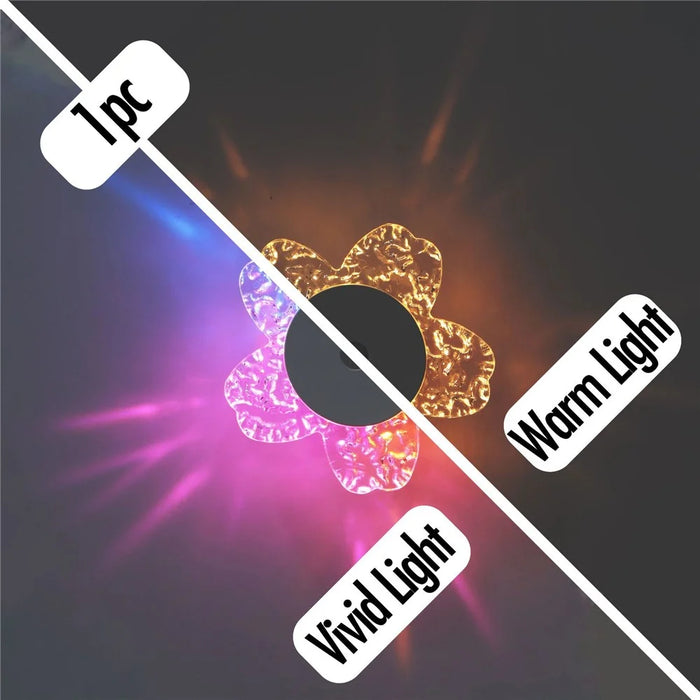 Cherry Blossom Shaped Night Light Motion Sensor Magnetic Base 3 Color Adjustable Ambient Wall Light - 5