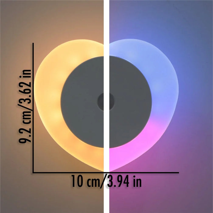 Heart Shape Wall Night Light Rechargeable 3-Color Dimming Motion Sensor LED Lamp with Magnetic Base - Matte White - 2