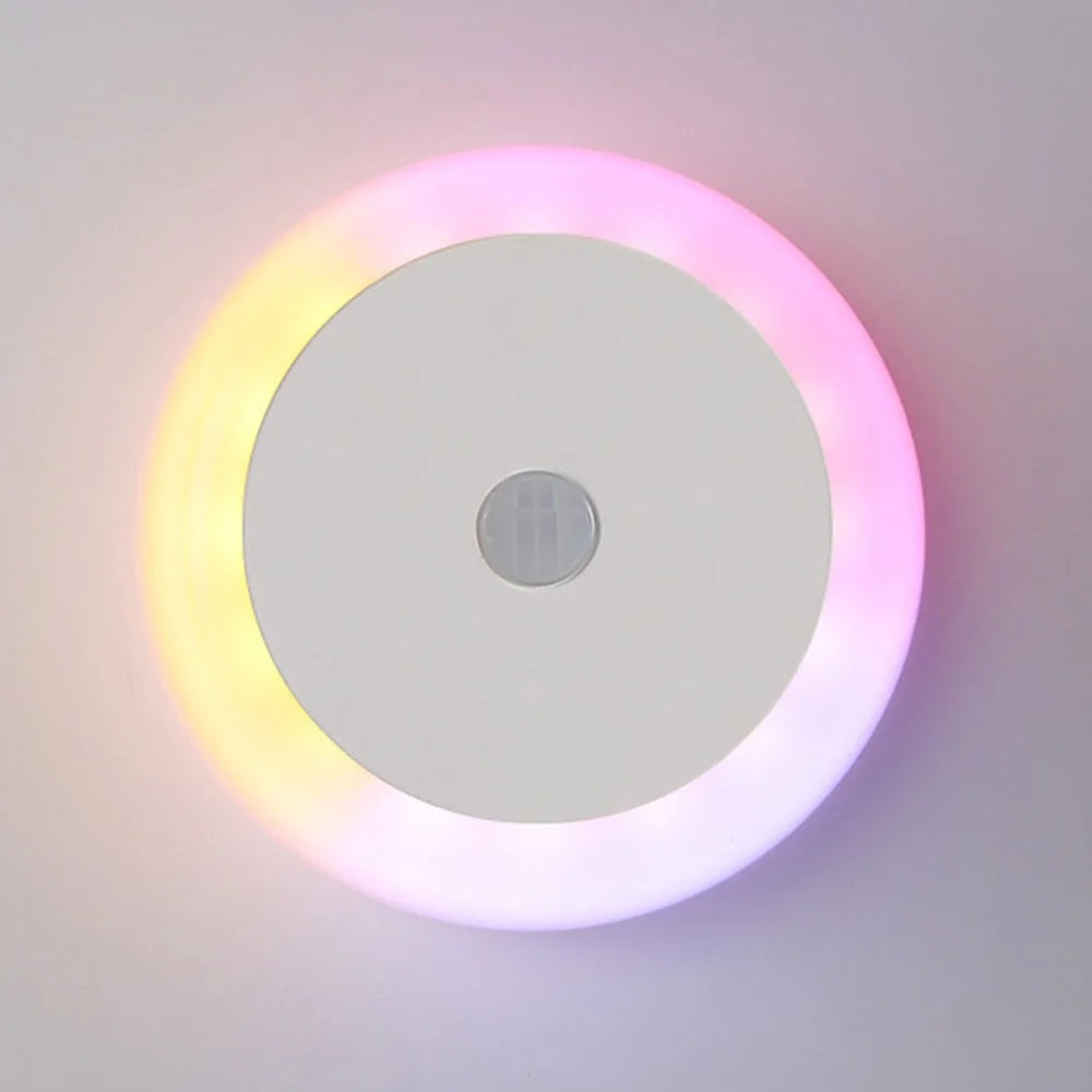 Round Wall Light Rechargeable Motion Sensor 3-Color Dimming LED Night Light with Magnetic Base - White - 1