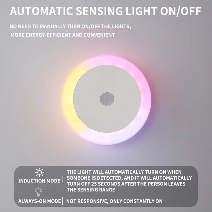 Round Wall Light Rechargeable Motion Sensor 3-Color Dimming LED Night Light with Magnetic Base - White - 2