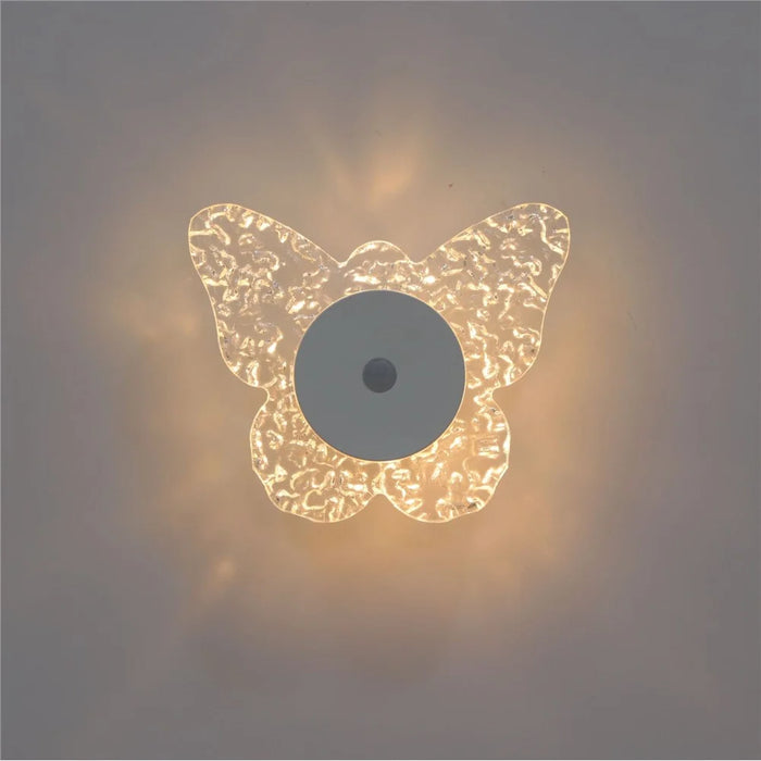 Butterfly Shaped Wall Light Motion Sensor Rechargeable 3-Color Dimmable Night Light Magnetic Base - 3