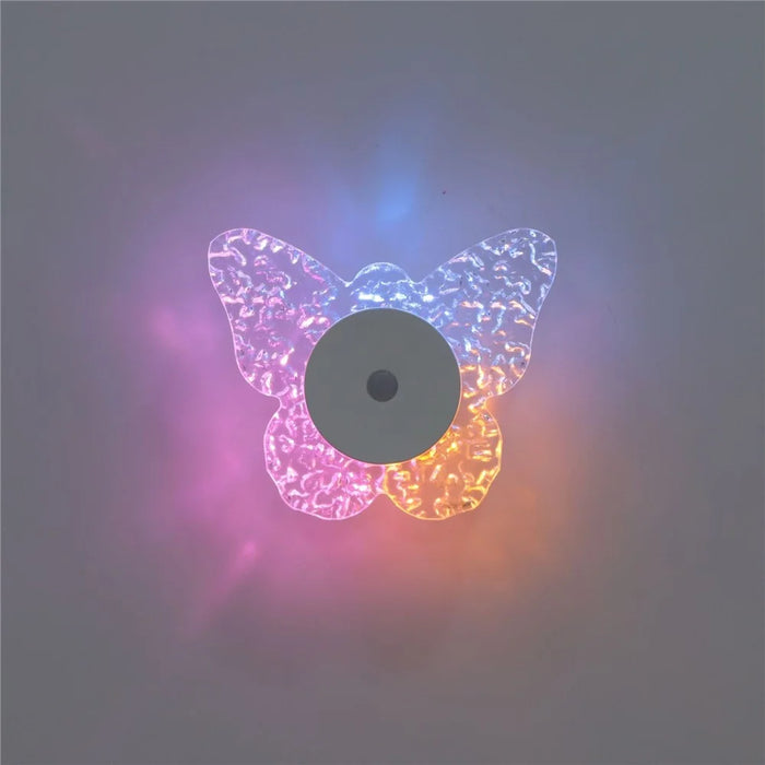 Butterfly Shaped Wall Light Motion Sensor Rechargeable 3-Color Dimmable Night Light Magnetic Base - 4