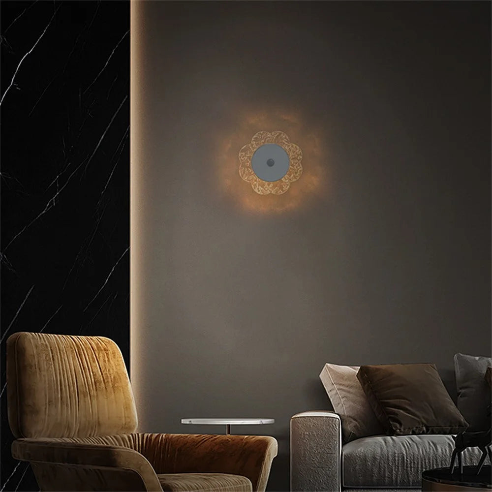 Flower Shaped Wall Light Rechargeable Motion Sensor 3-Color Modes Night Light with Magnetic Base - 6
