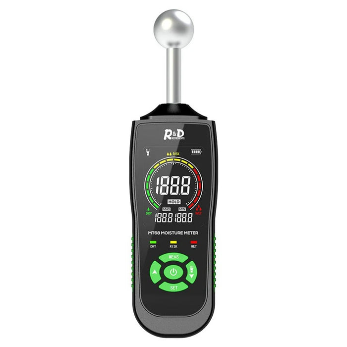 R&D MT68 Spherical Sensor Moisture Meter Non-Destructive Induction Wood Wall Floor Humidity Detector (without Battery) - 1