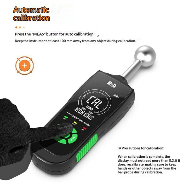 R&D MT68 Spherical Sensor Moisture Meter Non-Destructive Induction Wood Wall Floor Humidity Detector (without Battery) - 2