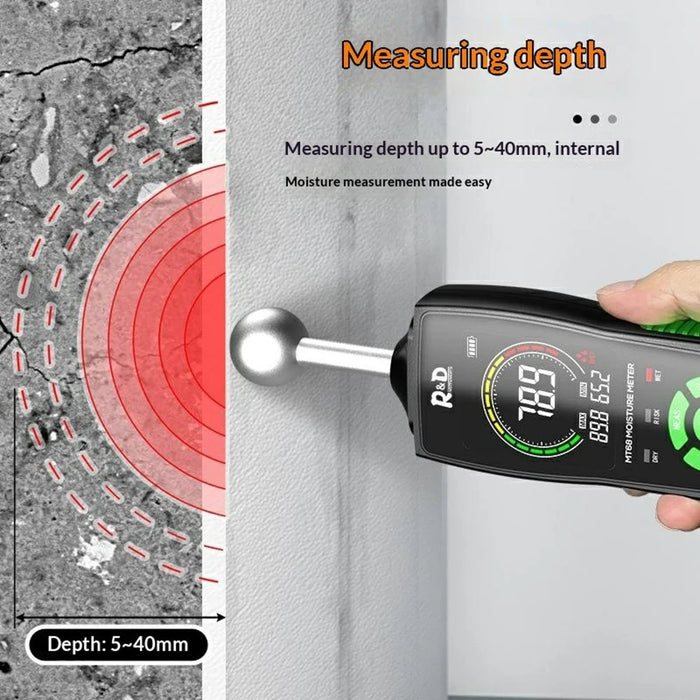 R&D MT68 Spherical Sensor Moisture Meter Non-Destructive Induction Wood Wall Floor Humidity Detector (without Battery) - 3