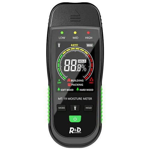 R&D MT-19C Wood Moisture Meter Digital LCD Moisture Detector for Timber Paper Building Materials (without Battery) - 1
