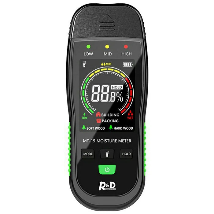 R&D MT-19C Wood Moisture Meter Digital LCD Moisture Detector for Timber Paper Building Materials (without Battery) - 1