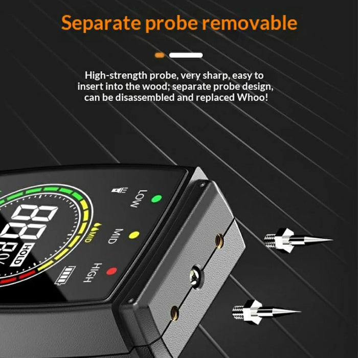 R&D MT-19C Wood Moisture Meter Digital LCD Moisture Detector for Timber Paper Building Materials (without Battery) - 2