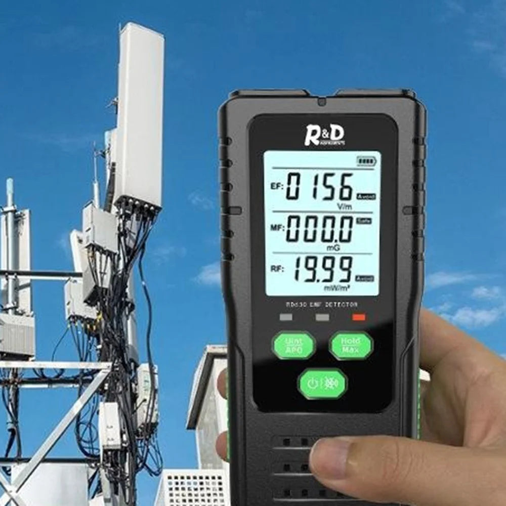 R&D Instruments EMF Detector 3 in 1 Electric Magnetic RF Radiation Meter EF MF Frequency Tester - 4