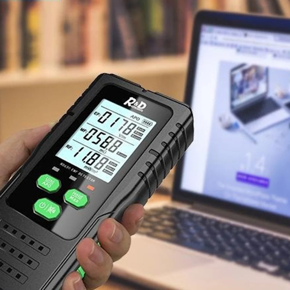 R&D Instruments EMF Detector 3 in 1 Electric Magnetic RF Radiation Meter EF MF Frequency Tester - 5