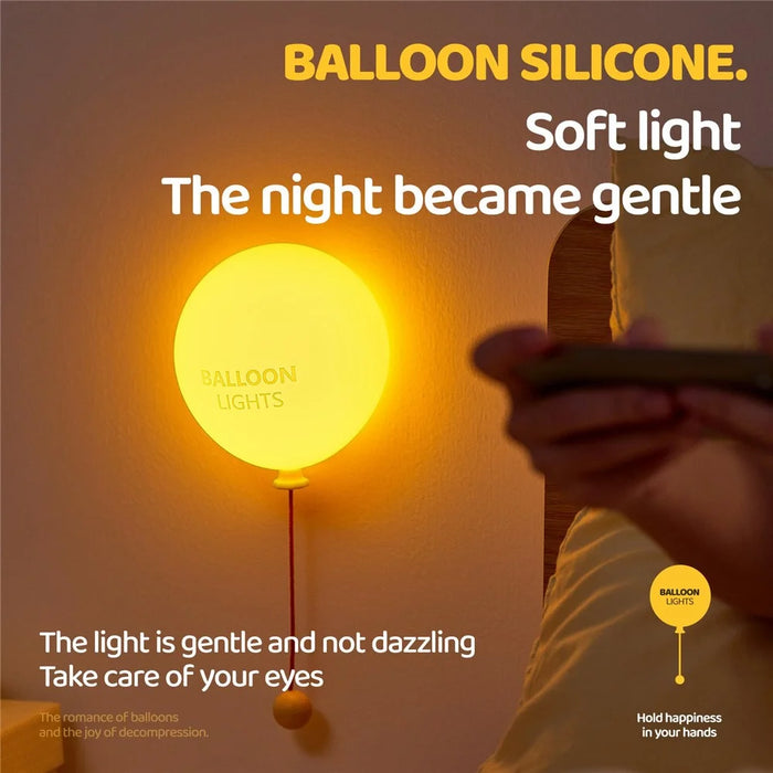 A072 Balloon Silicone Night Light Pull String Table Lamp 3 Brightness Levels Touch Control for Bedroom - 3