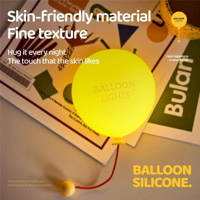 A072 Balloon Silicone Night Light Pull String Table Lamp 3 Brightness Levels Touch Control for Bedroom - 5