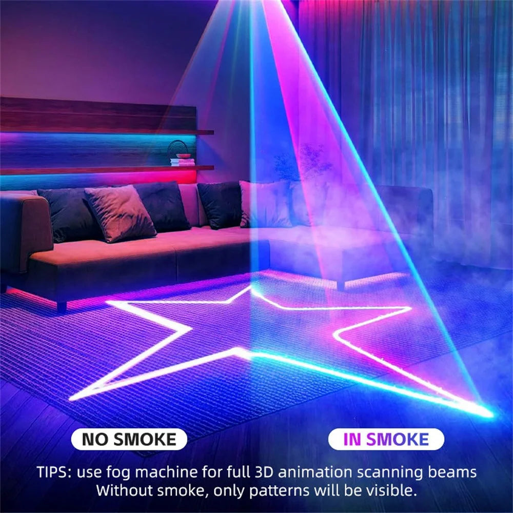 5 In 1 RGB Laser Projection Light 1000+ Patterns Atmosphere Lamp with Remote Control for DJ KTV Bar - Black - 3