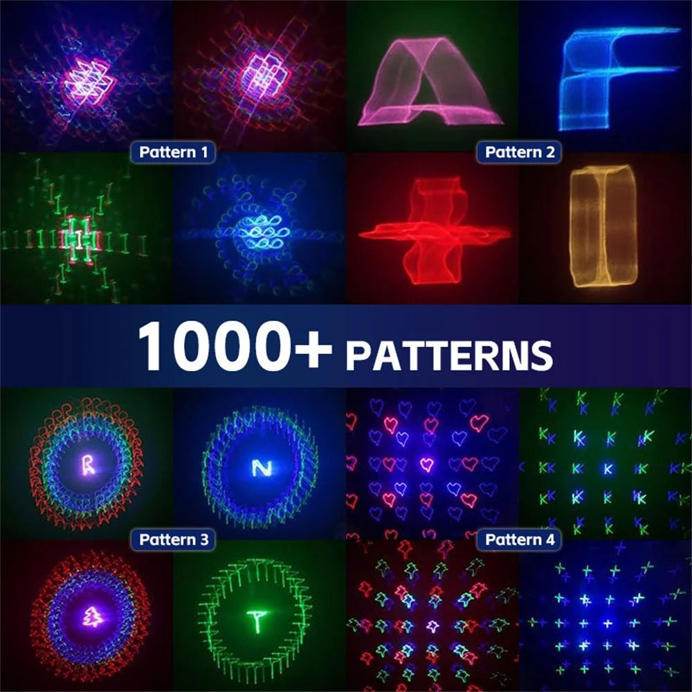 5 In 1 RGB Laser Projection Light 1000+ Patterns Atmosphere Lamp with Remote Control for DJ KTV Bar - Black - 4
