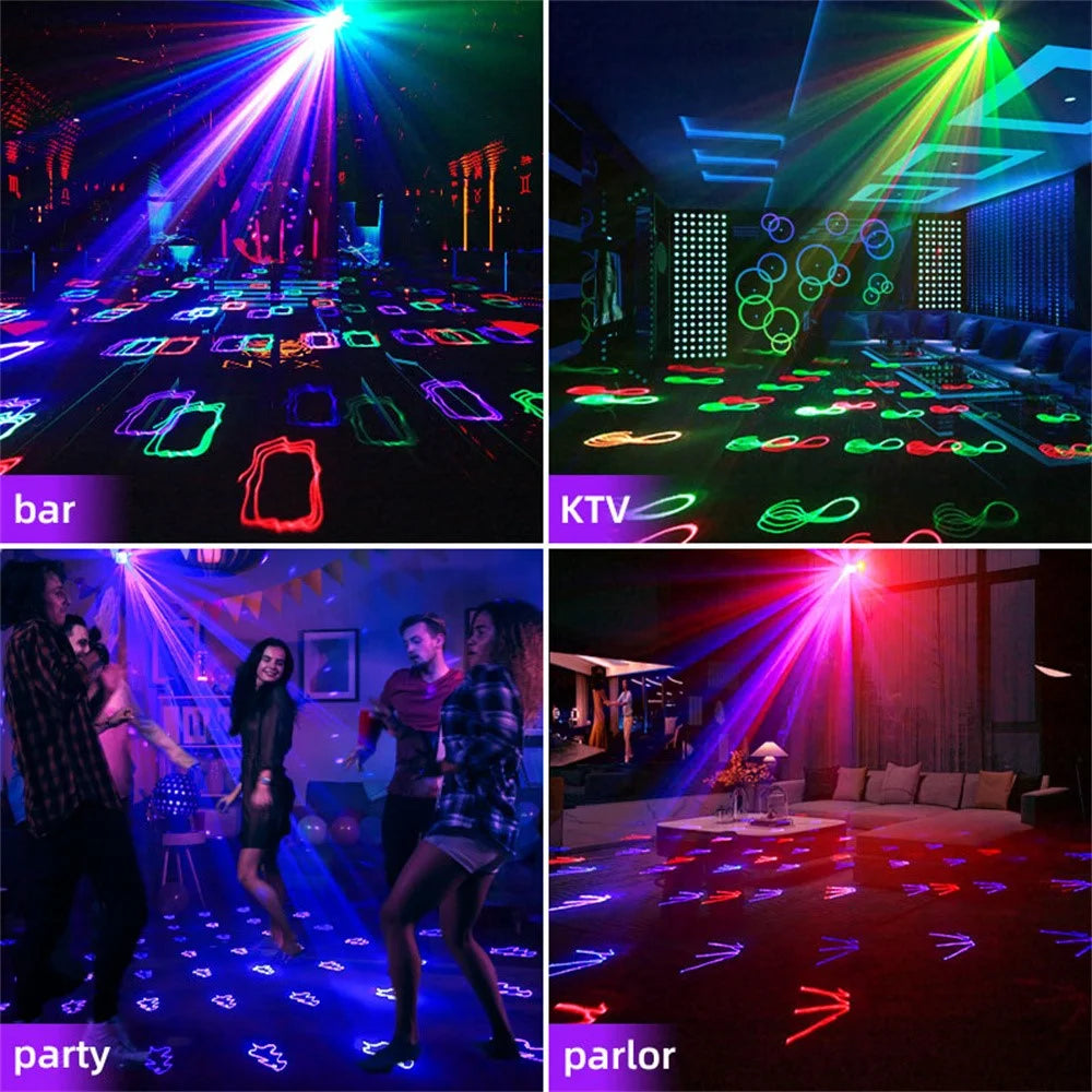 5 In 1 RGB Laser Projection Light 1000+ Patterns Atmosphere Lamp with Remote Control for DJ KTV Bar - Black - 5