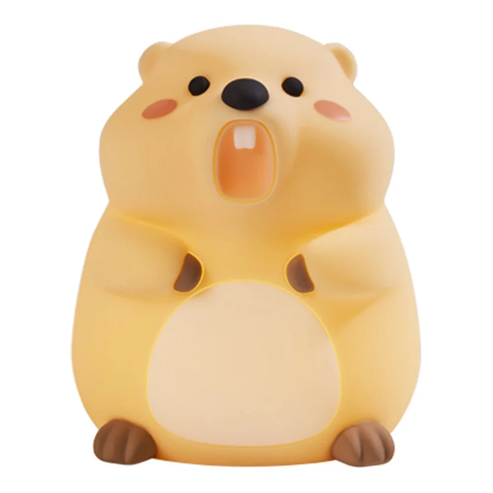 A077 Silicone Night Light Groundhog Shape 3-Level Touch Control 1200mAh 30min Timer - 1