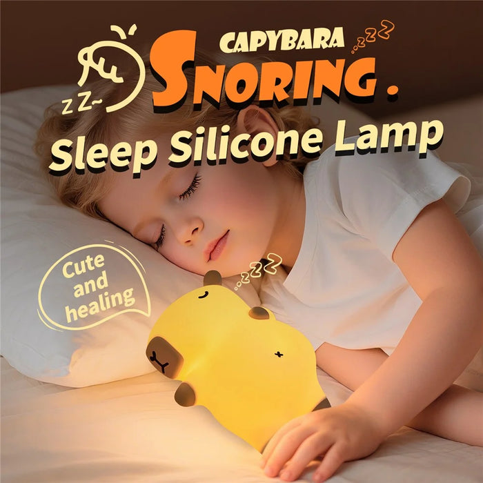 A073 Capybara Snoring Sleep Silicone Night Light 3 Brightness Levels Timing for Bedroom - 2