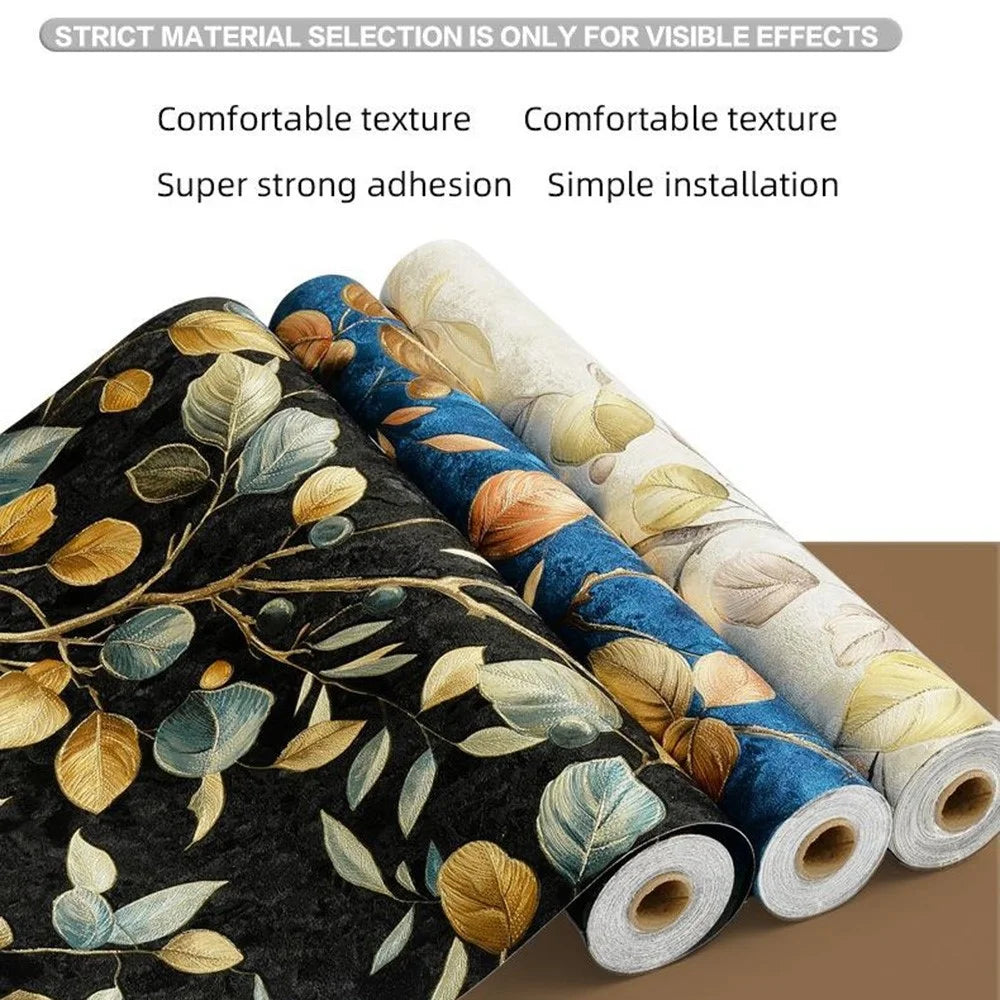 53x950cm 3D Embossed Self-Adhesive Wallpaper Waterproof PVC Wall Sticker for Bedroom Living Room - TT2617 - 3