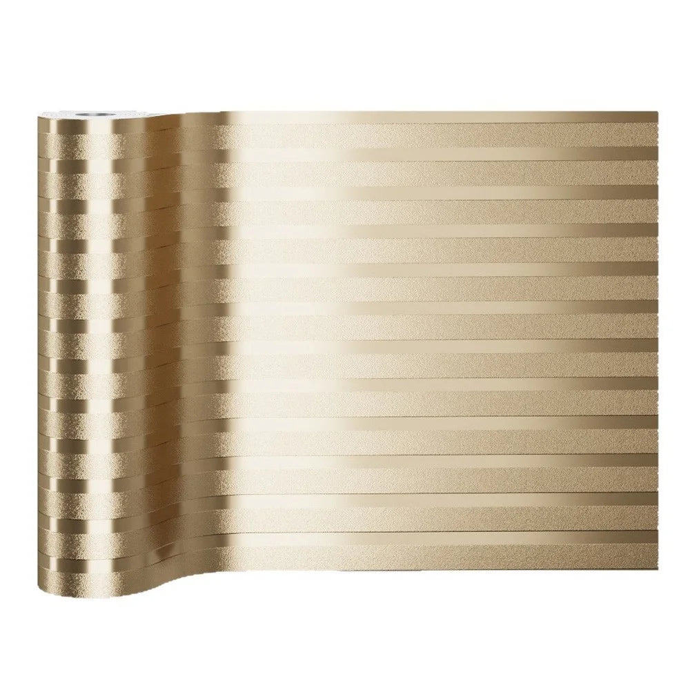 60x300cm 3D Textured Grid Pattern Wall Sticker Waterproof Self-Adhesive PVC TV Background Wall Paper - Champagne Gold - 1
