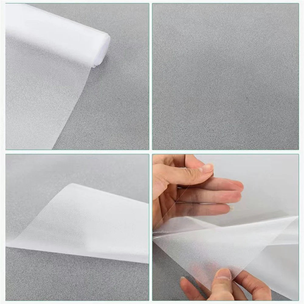 90x100cm Static Cling Frosted Privacy Window Film No Adhesive PVC Matte Glass Sticker for Bathroom - Frosted - 7
