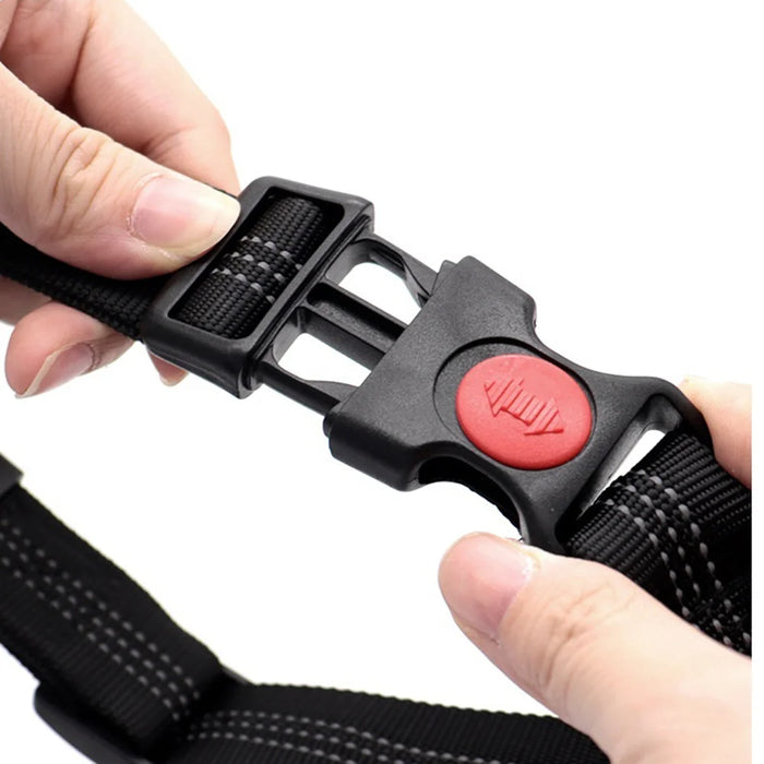 Large Dog Collar Leash Anti Pull Nylon Pet Leash Anti Escape for Golden Retriever Beagle - Black - 4
