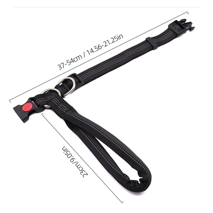 Large Dog Collar Leash Anti Pull Nylon Pet Leash Anti Escape for Golden Retriever Beagle - Black - 7