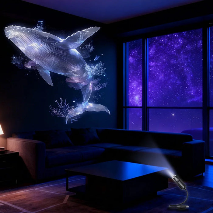 USB LED Projection Lamp Flexible Gooseneck Replaceable Slides Night Light for Bedroom - Butterfly 1 - 4