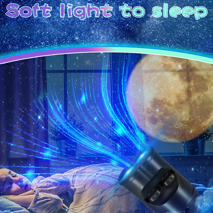 USB Planet Projection Light 6-Mode Dual Lens Earth Moon Galaxy Night Light for Bedroom Car - 3