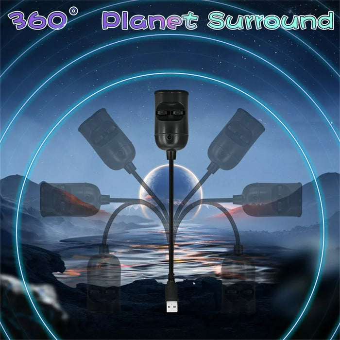USB Planet Projection Light 6-Mode Dual Lens Earth Moon Galaxy Night Light for Bedroom Car - 6