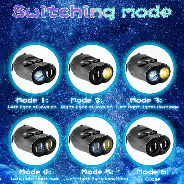 USB Planet Projection Light 6-Mode Dual Lens Earth Moon Galaxy Night Light for Bedroom Car - 7