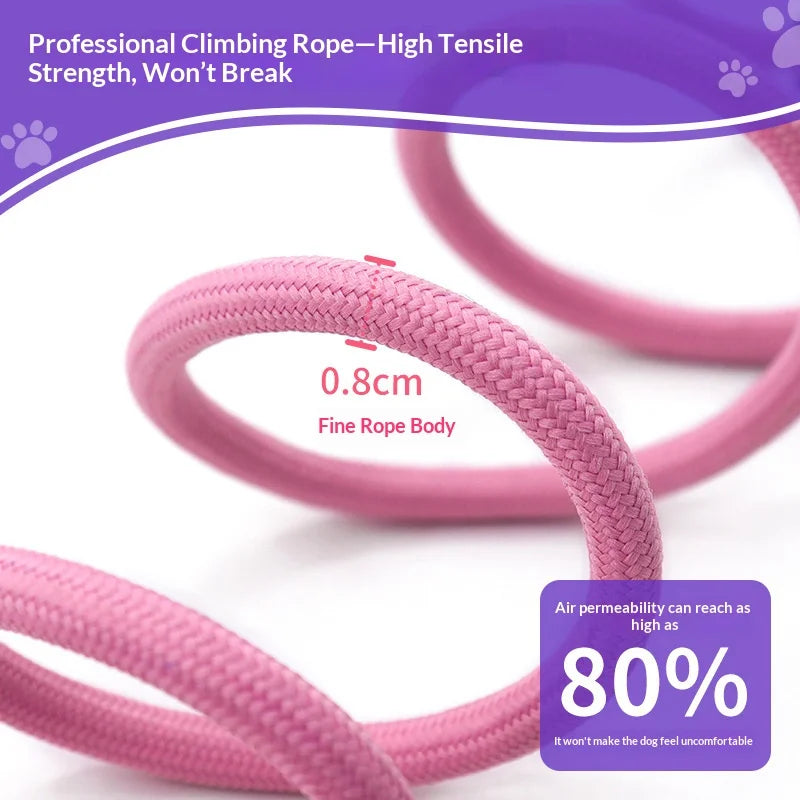 FULED 150cm Hands-Free Walking Leash 360 Degree Swivel Clip 100kg Tensile Strength for Dogs - 7