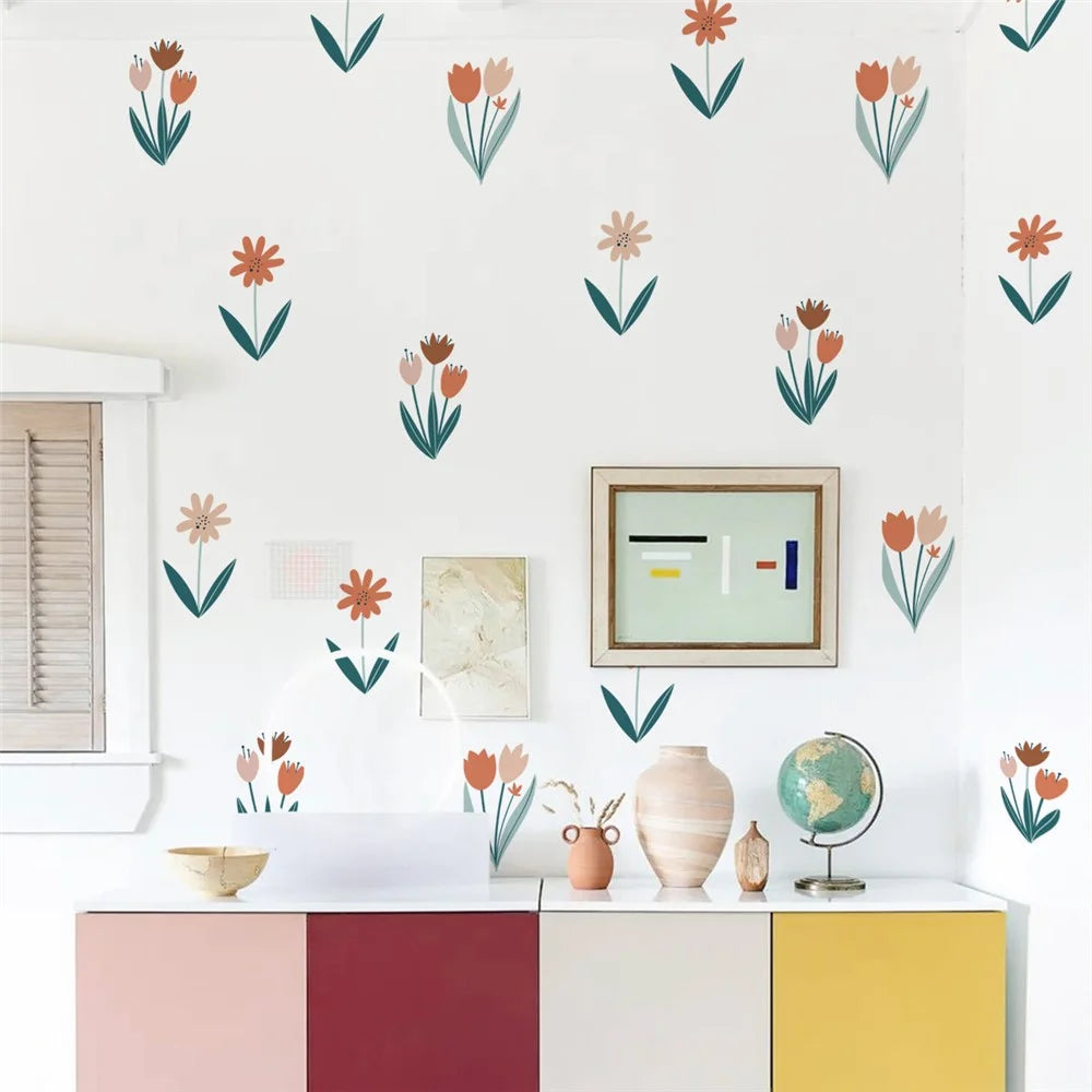 MS1538--YY Home Background Wall Sticker Flower Pattern Living Room Bedroom PVC Decal Wallpaper (No EN71 Certification) - 1