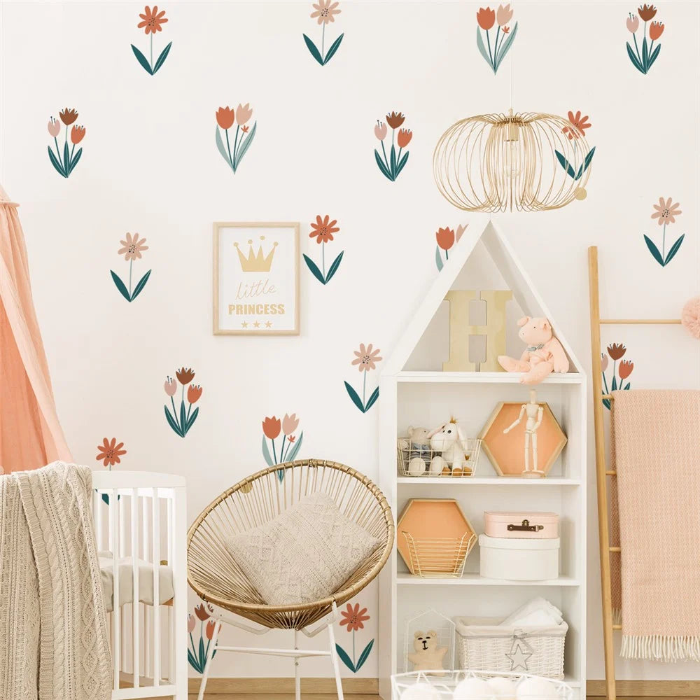 MS1538--YY Home Background Wall Sticker Flower Pattern Living Room Bedroom PVC Decal Wallpaper (No EN71 Certification) - 3