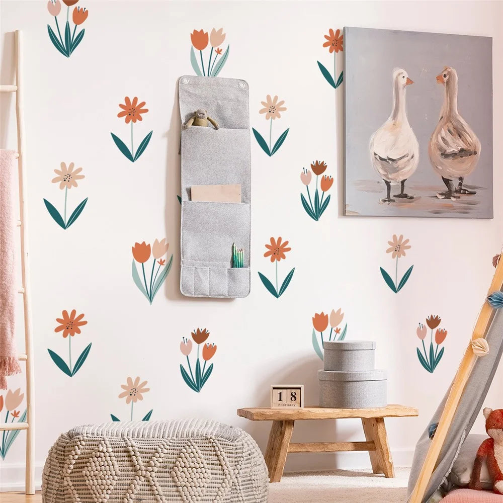MS1538--YY Home Background Wall Sticker Flower Pattern Living Room Bedroom PVC Decal Wallpaper (No EN71 Certification) - 5
