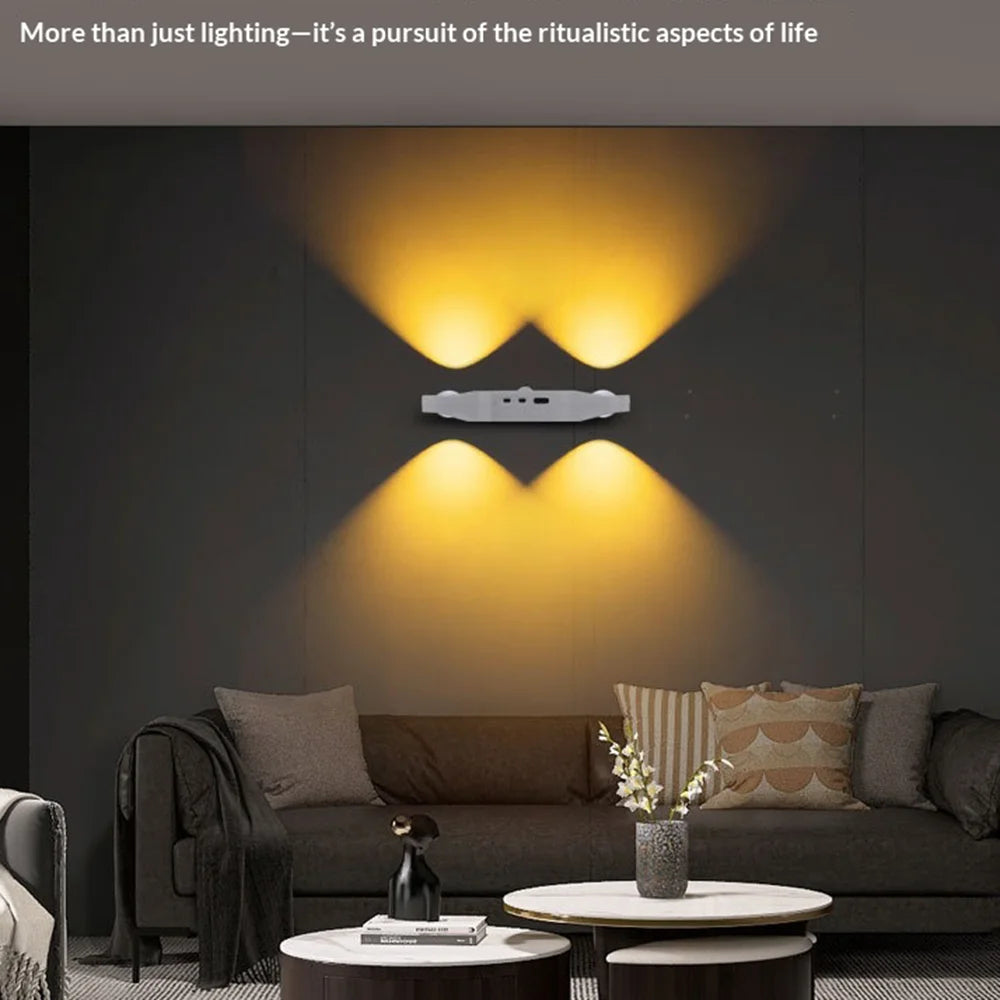 Y-07 Three Color Temperature LED Wall Light PIR Motion Sensor Magnetic Rechargeable Night Lamp - White - 4