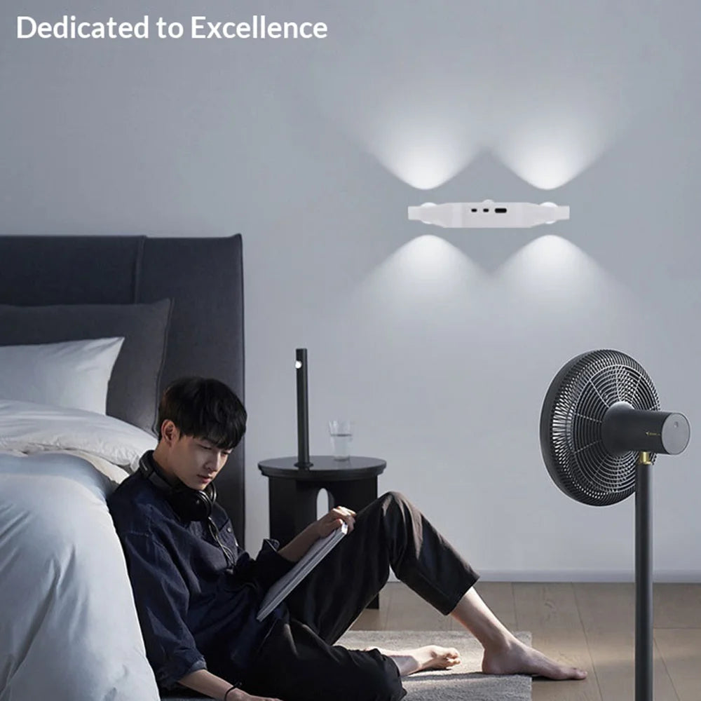 Y-07 Three Color Temperature LED Wall Light PIR Motion Sensor Magnetic Rechargeable Night Lamp - White - 5