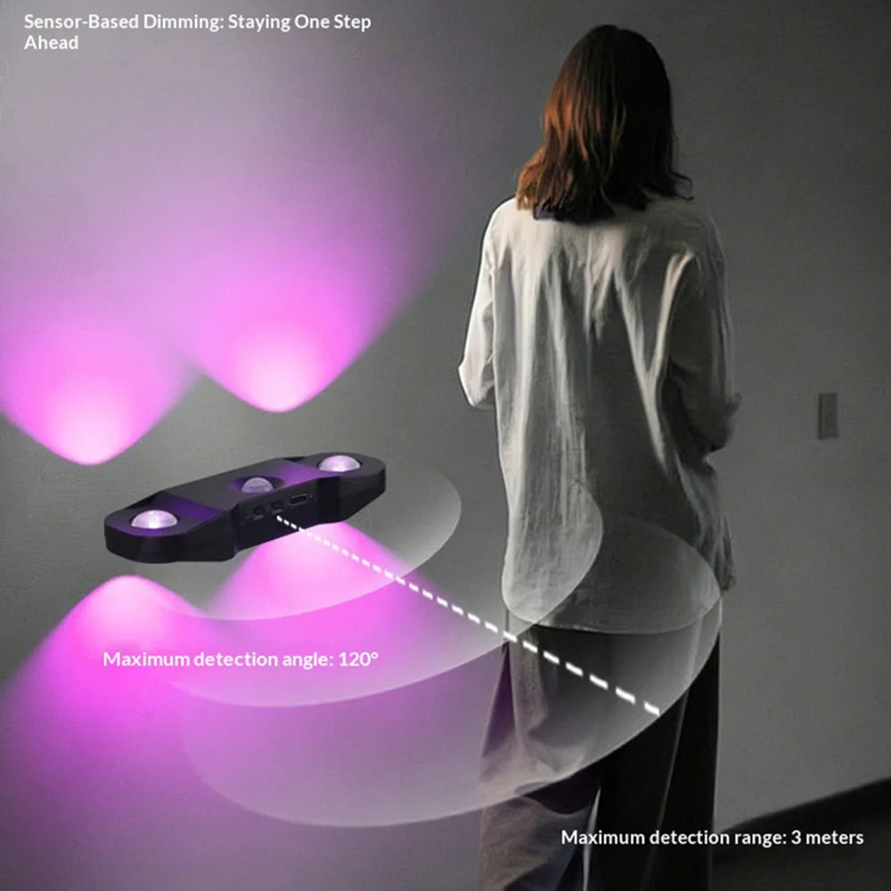 Y-07 RGB LED Wall Light PIR Motion Sensor Magnetic Rechargeable Night Lamp - White - 5