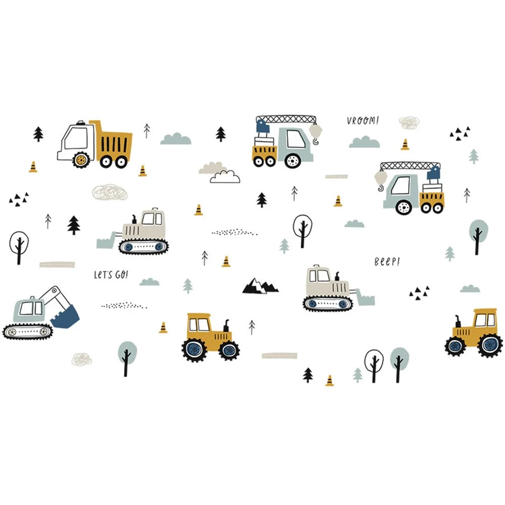BR459 3Pcs / Set Cartoon Engineering Vehicle PVC Wall Stickers Removable DIY Wall Decal Home Decor for Kids Room (No EN71 Certification) - 2
