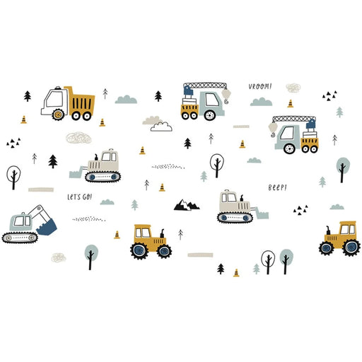 BR459 3Pcs / Set Cartoon Engineering Vehicle PVC Wall Stickers Removable DIY Wall Decal Home Decor for Kids Room (No EN71 Certification) - 2